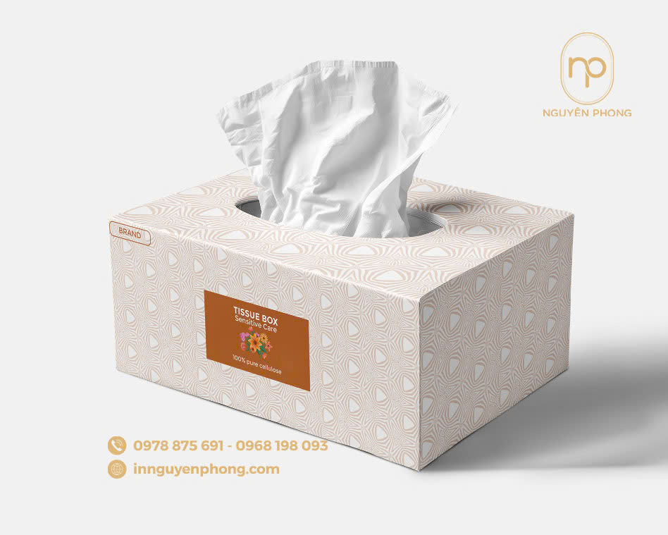 Thiết kế hộp khăn giấy theo yêu cầu, độc quyền từng chi tiết